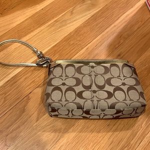 Coach gold accent clutch